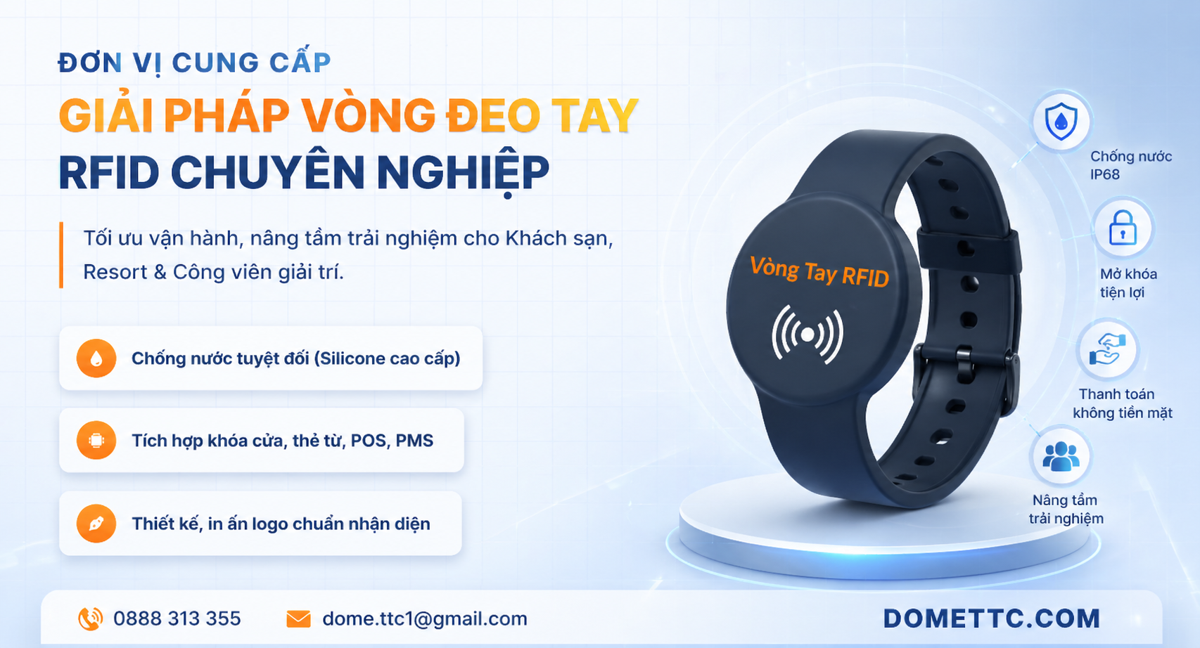 Lợi ích vượt trội của vòng đeo tay RFID cho công viên giải trí, khách sạn và resort